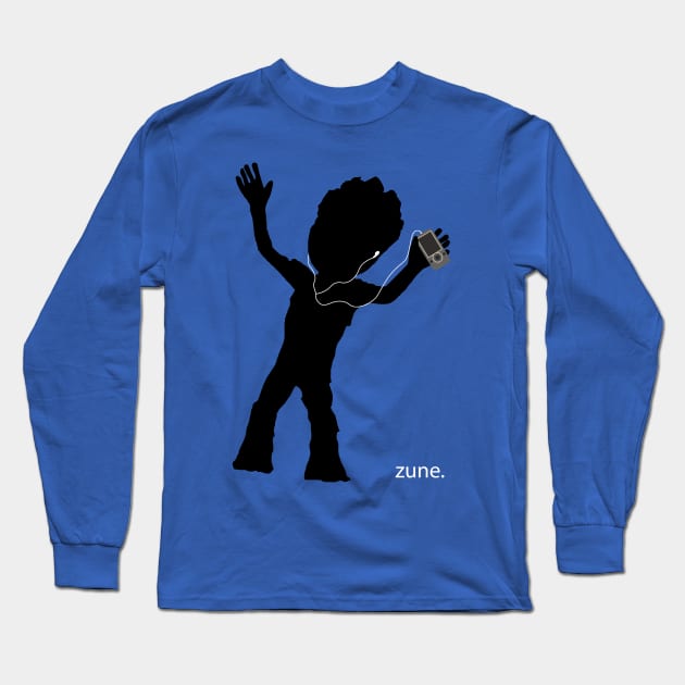 Baby Groot Zune iPod Advert Long Sleeve T-Shirt by Bevatron